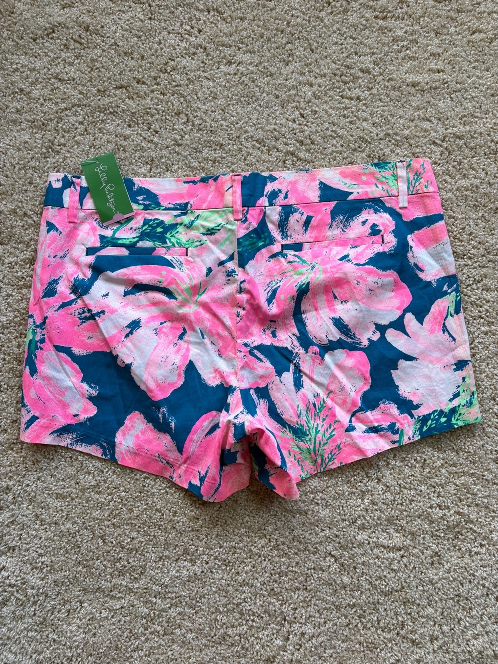 NWT Lilly Pulitzer Callahan Short Womens Size 16 Tidal Wave Pans Garden Pink - Picture 7 of 9